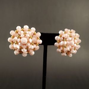 TRUE VINTAGE Gorgeous Pink Clip On Earrings